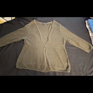 Women’s Basic Editions olive green cardigan size xxl.